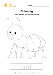 Coloring ant worksheet