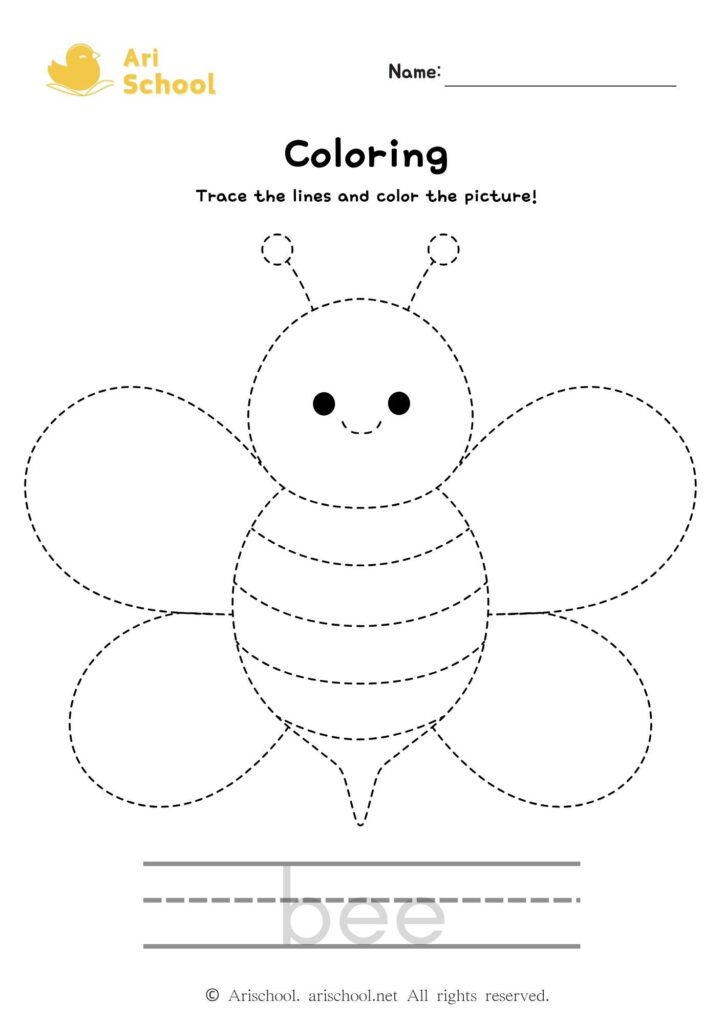 Coloring bee worksheet