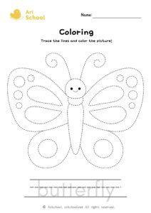 Coloring butterfly worksheet