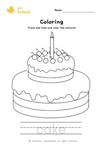 Coloring cake worksheet