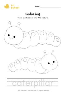 Coloring caterpillar worksheet