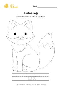Coloring fox worksheet