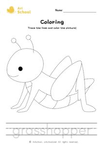Coloring grasshopper worksheet