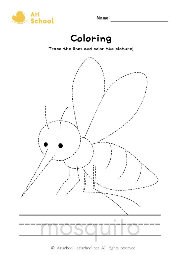Coloring mosquito worksheet
