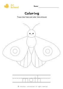 Coloring moth worksheet