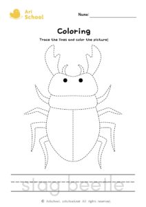 Coloring stag beetle worksheet