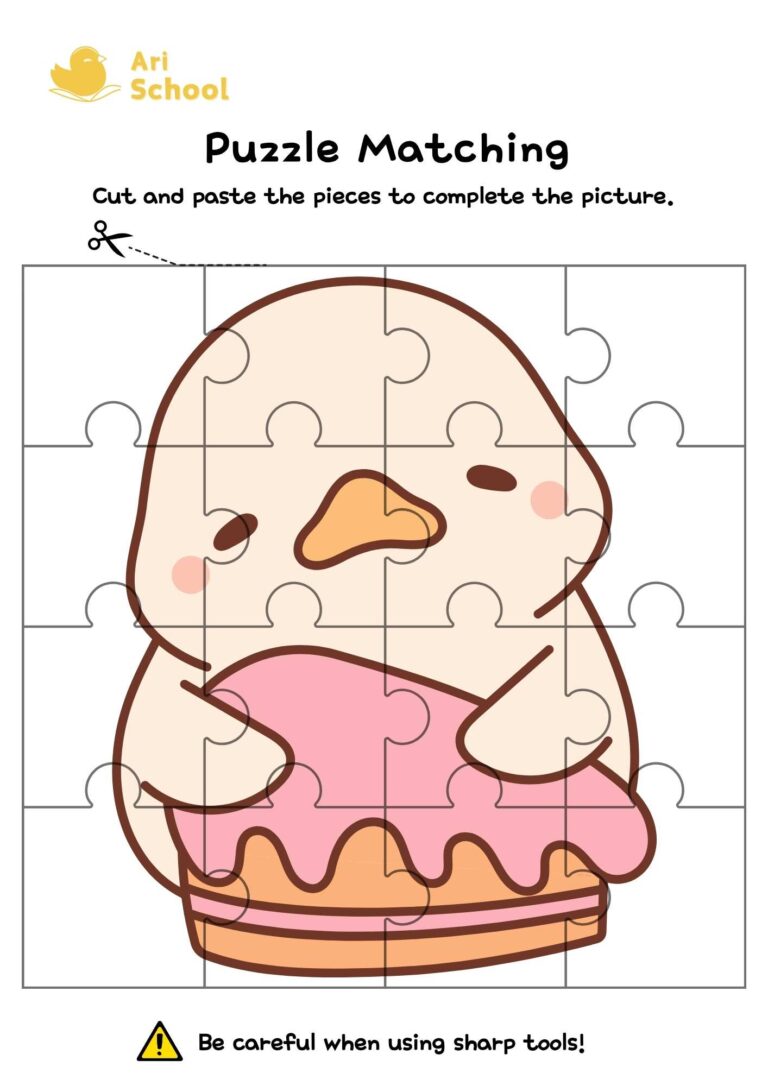 Puzzle Matching – Cupcake Duckling-1