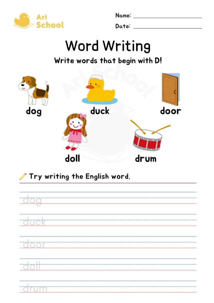 Word Writing – D