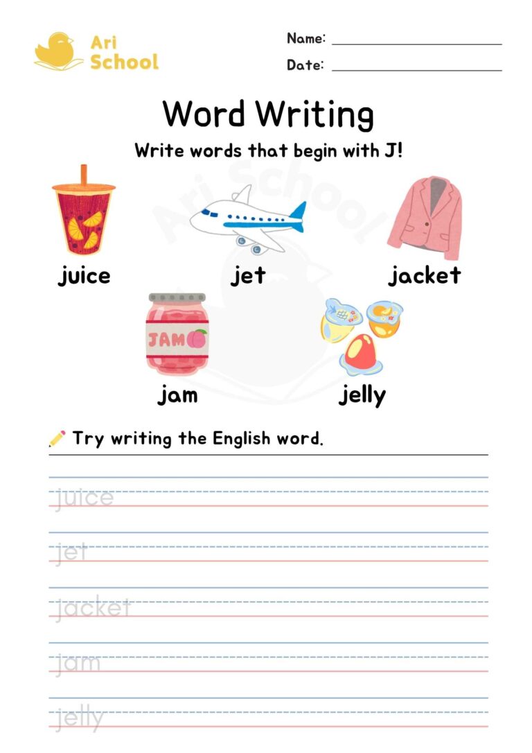 Word Writing – J