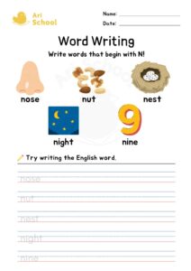 Word Writing – N