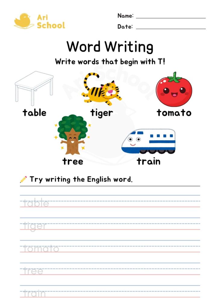 Word Writing – T