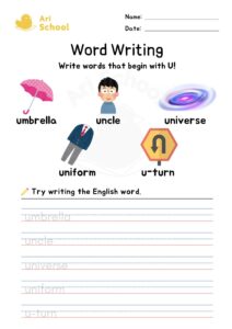 Word Writing – U