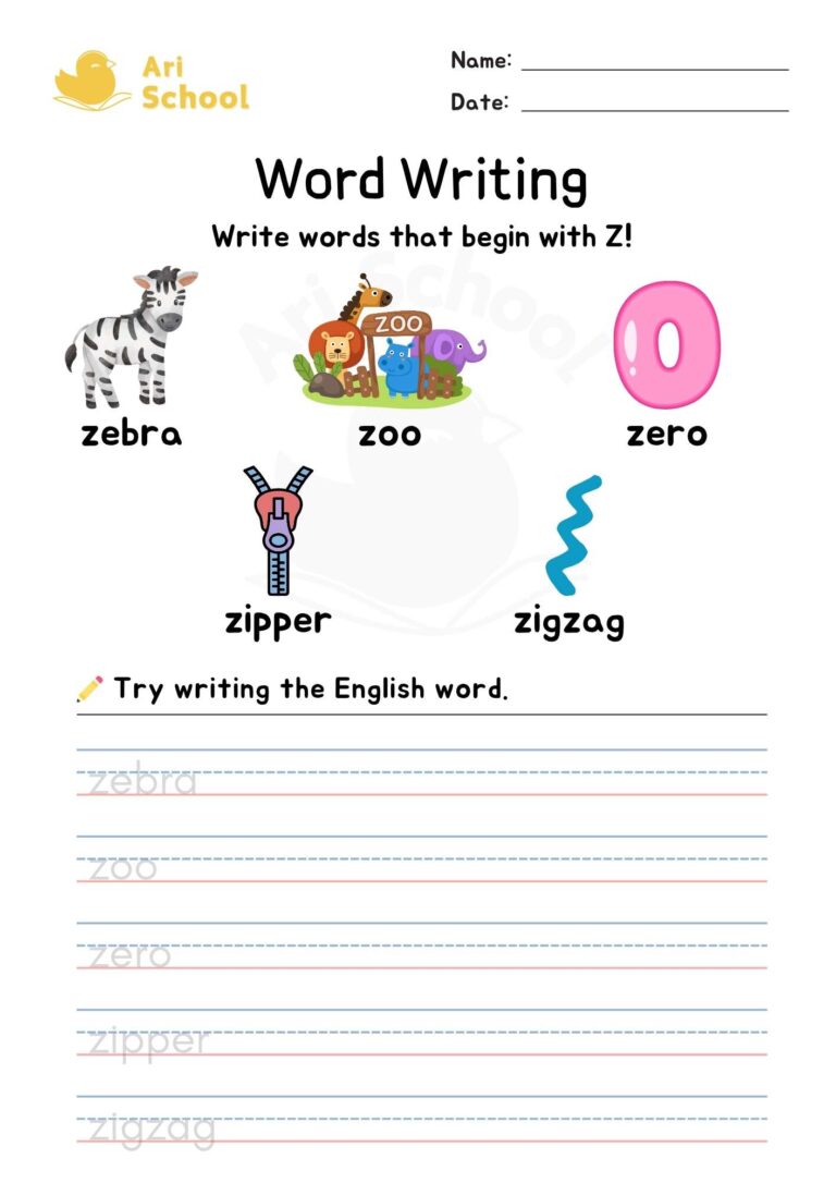 Word Writing – Z