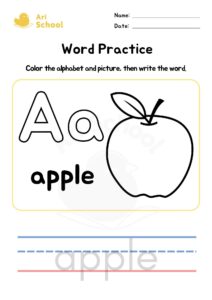 Alphabet Coloring – Apple