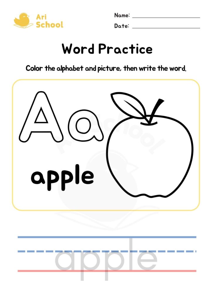 Alphabet Coloring – Apple