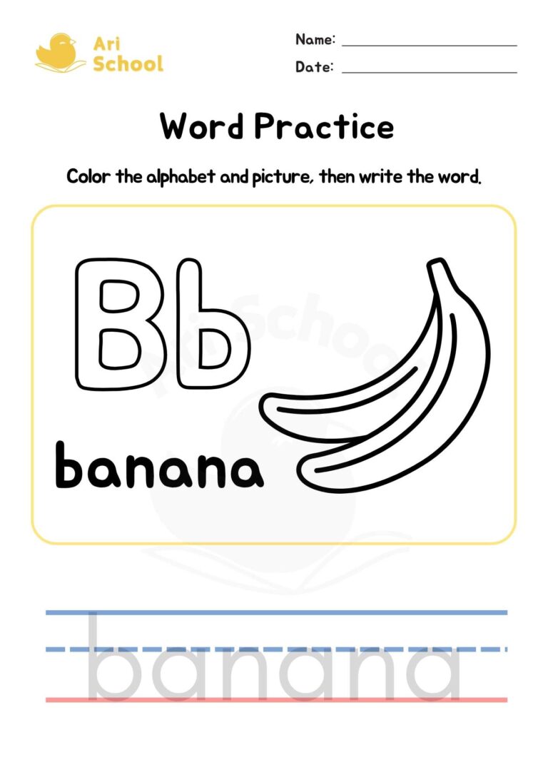 Alphabet Coloring – Banana