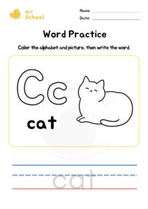Alphabet Coloring – Cat
