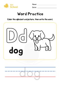 Alphabet Coloring – Dog