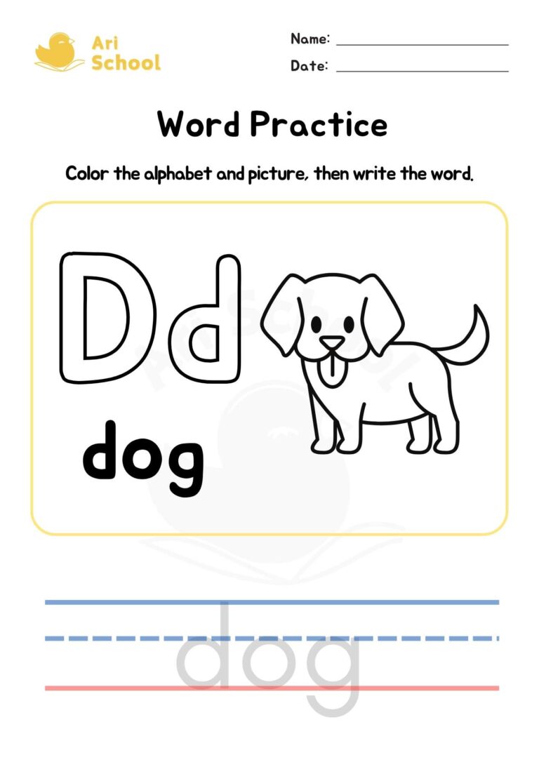 Alphabet Coloring – Dog
