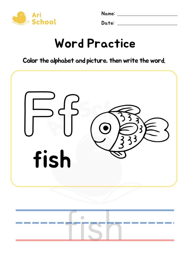 Alphabet Coloring – Fish