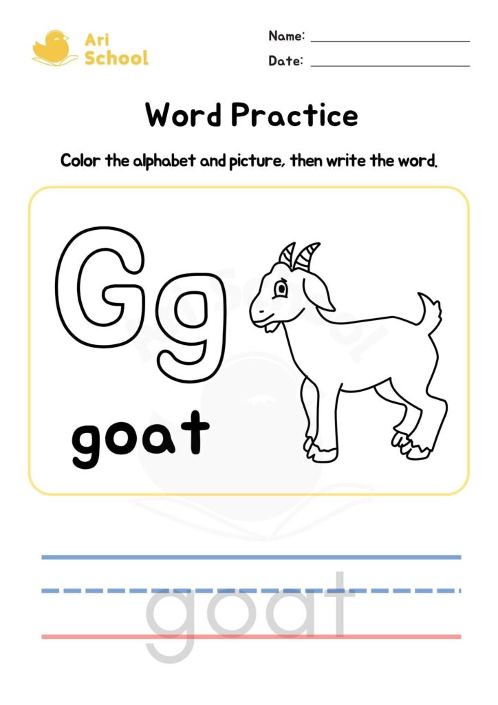 Alphabet Coloring – Goat