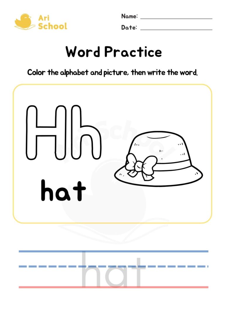 Alphabet Coloring – Hat