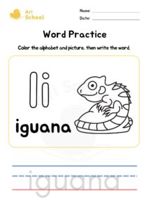 Alphabet Coloring – Iguana