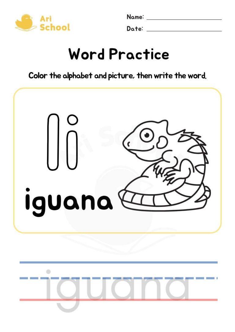 Alphabet Coloring – Iguana