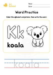 Alphabet Coloring – Koala