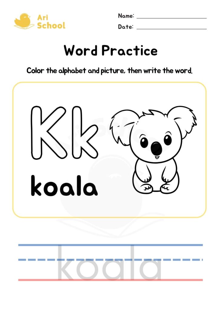 Alphabet Coloring – Koala
