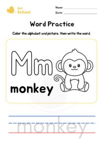 Alphabet Coloring – Monkey