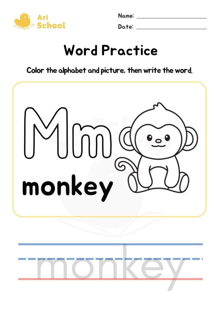 Alphabet Coloring – Monkey