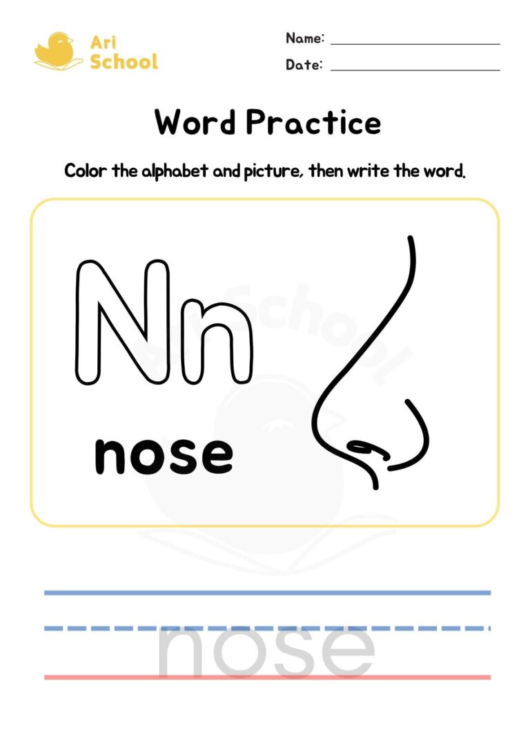 Alphabet Coloring – Nose