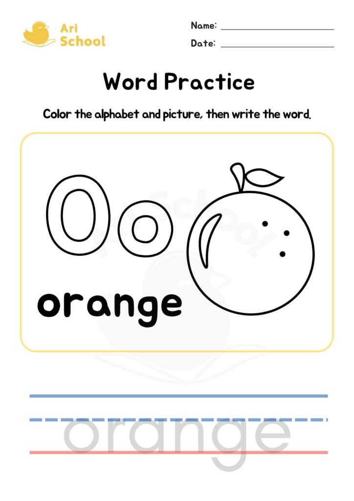 Alphabet Coloring – Orange