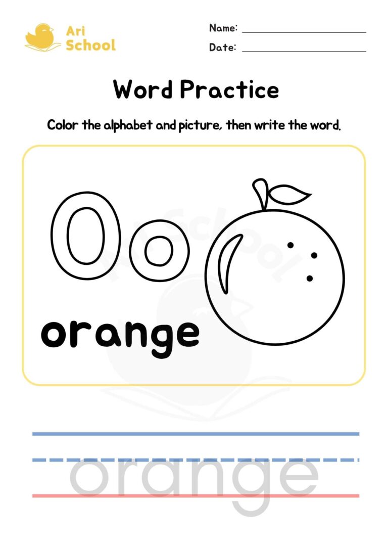 Alphabet Coloring – Orange