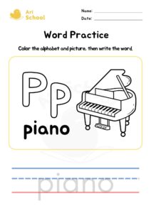 Alphabet Coloring – Piano