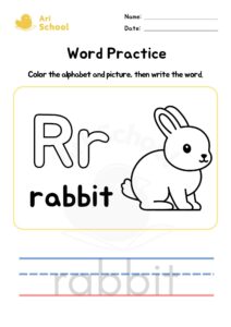 Alphabet Coloring – Rabbit