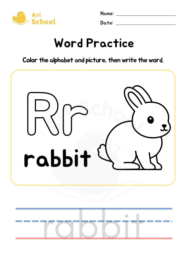 Alphabet Coloring – Rabbit