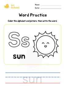 Alphabet Coloring – Sun