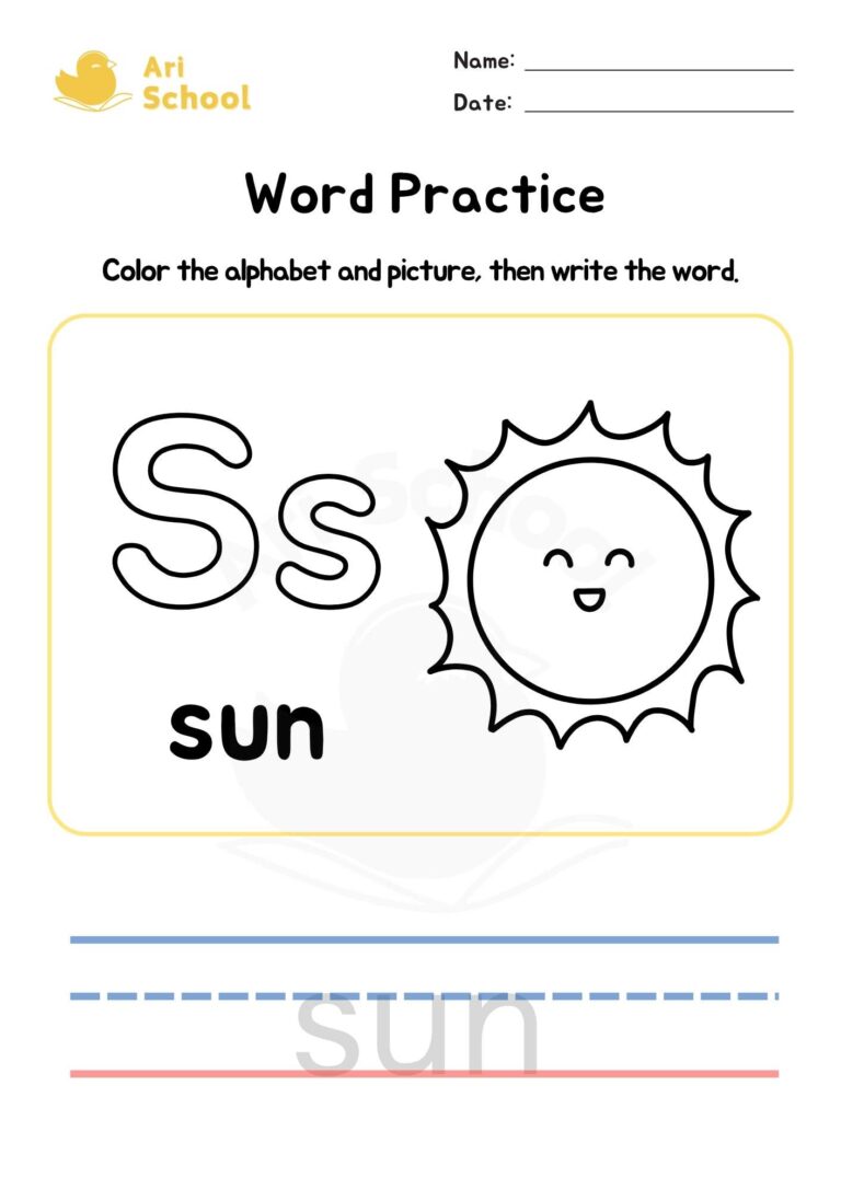 Alphabet Coloring – Sun