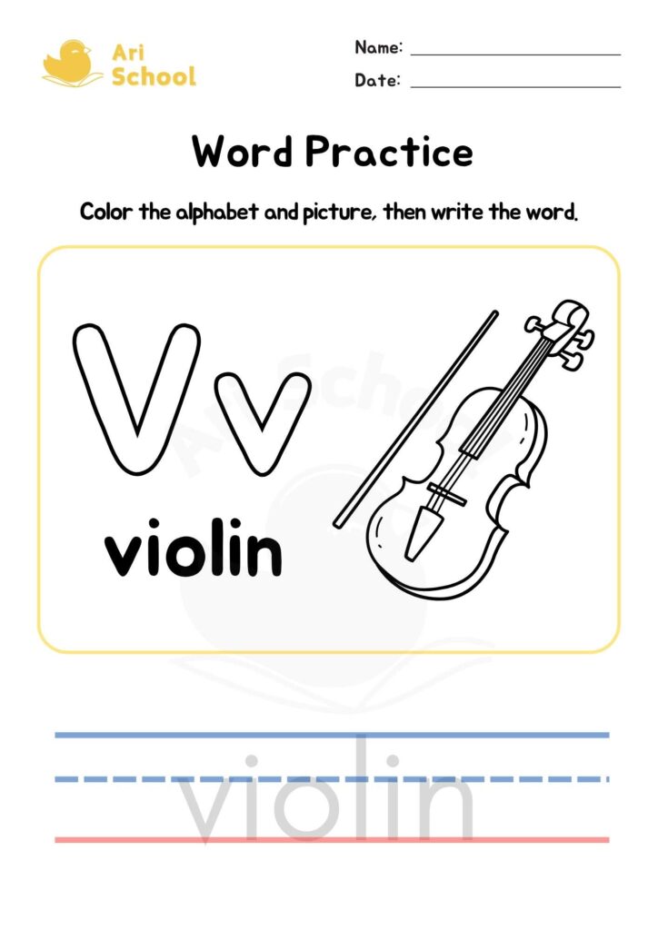 Alphabet Coloring – Violin