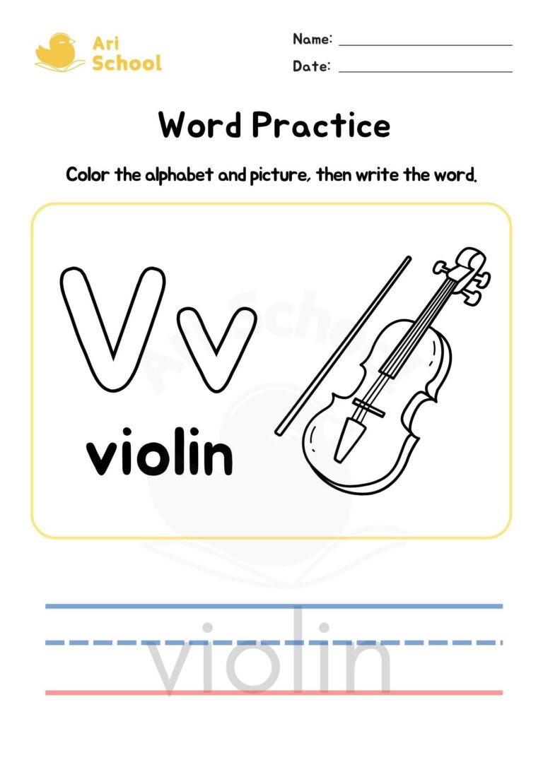 Alphabet Coloring – Violin