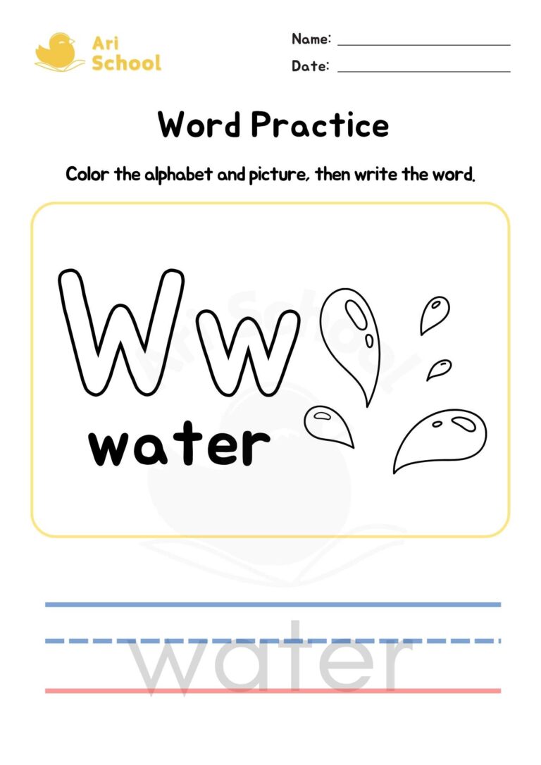 Alphabet Coloring – Water